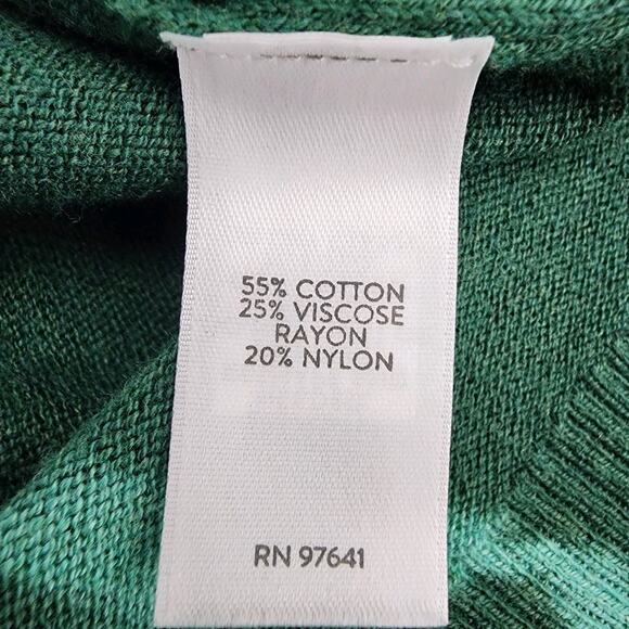 J. Jill Womens Tie Dye Sweater Small Green Cotton Viscose Blend Ribbed Pullover - Picture 9 of 10